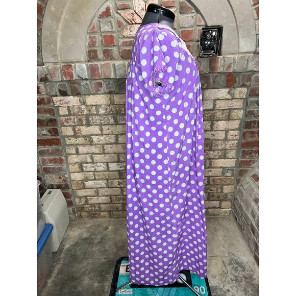 nap house dress frolicking dress embroidered collar polkadot purple white - Picture 8 of 9